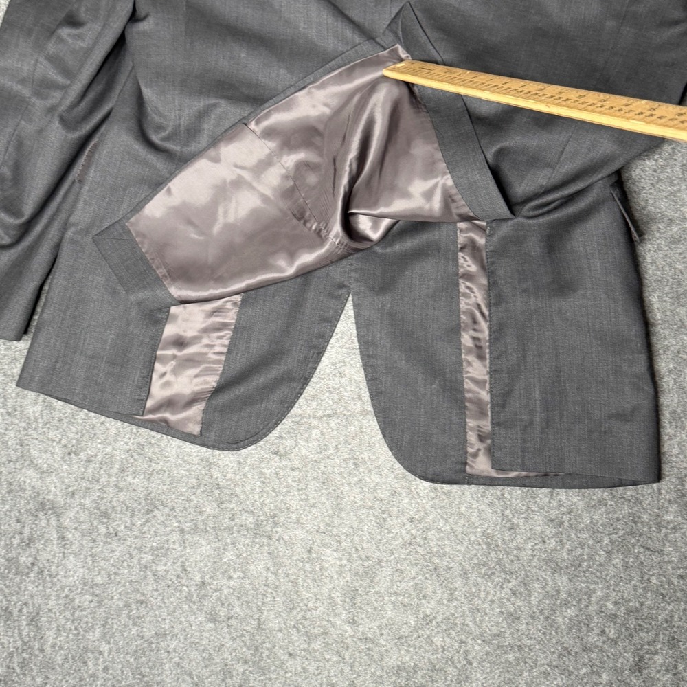 Mens Grey 100% Wool 2 Button Suit Set 42R W36 Made in USA 3510/2FP - Picture 11 of 16